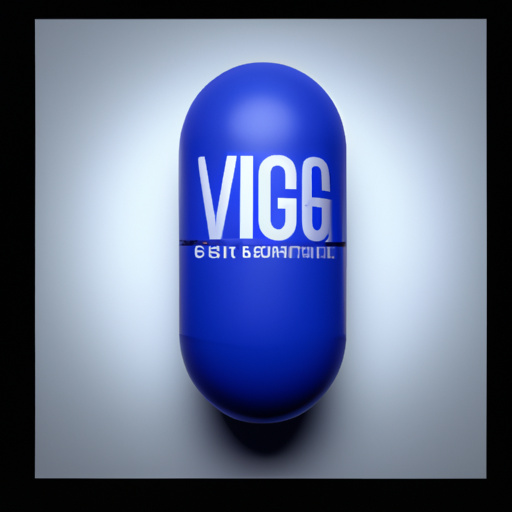 איור של גלולה עם הטביעת 'VGR 100' - המייצגת מינון של 100 מ"ג של ויאגרה